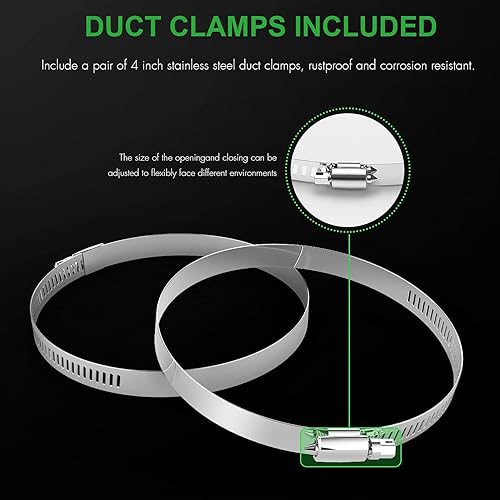 Miniatura 2 de HealSmart Manguera de ventilación de secadora de 4 pulgadas y 8 pies de conducto flexible de papel de aluminio, protección de cuatro capas, con 2