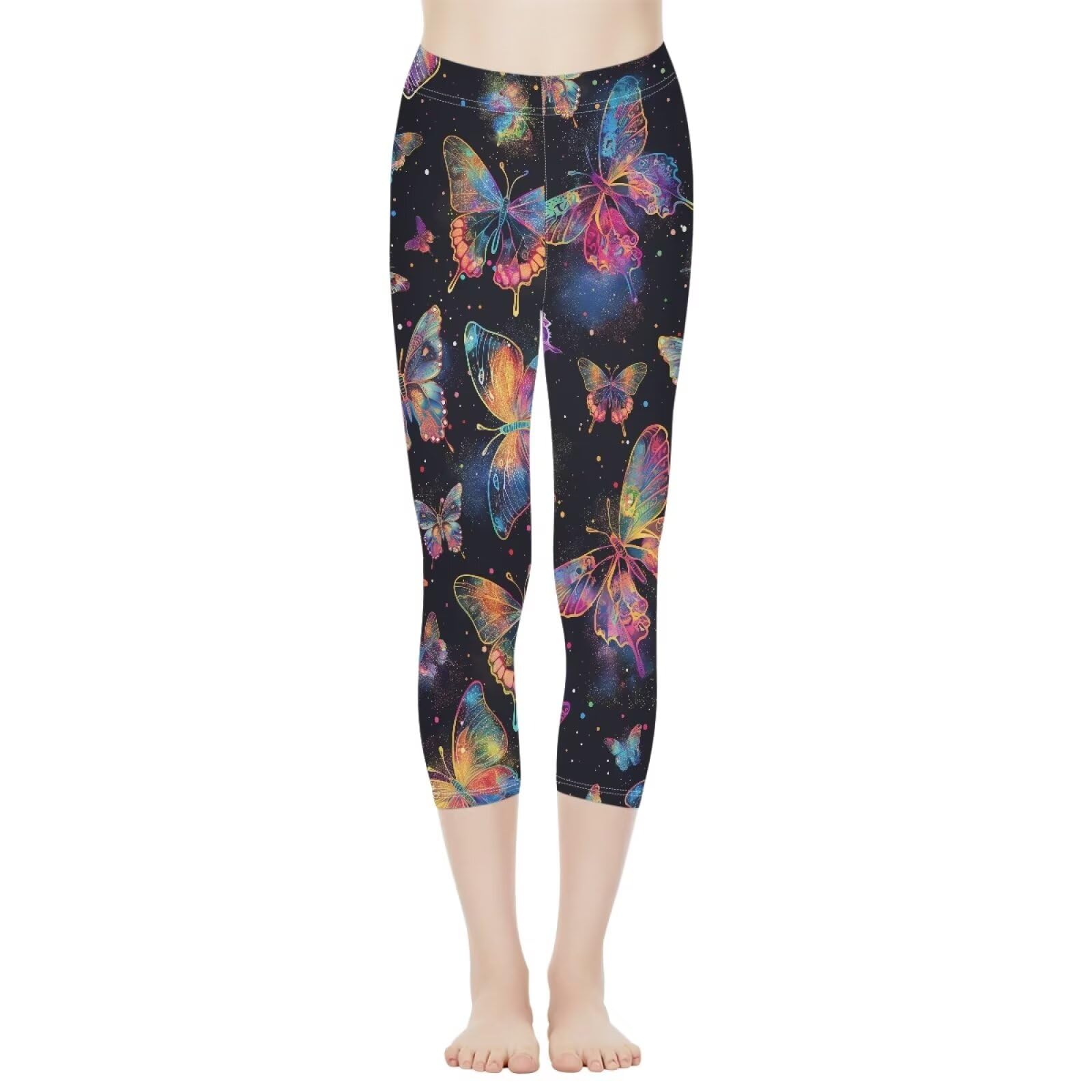 AFPANQZ Butterfly Design Women's Yoga Leggings Seamless Yoga Pants Casual Pants for Girls Running Dance Sports Soft High Waisted Legging Workout Sport Yoga Leggings for Ladies
