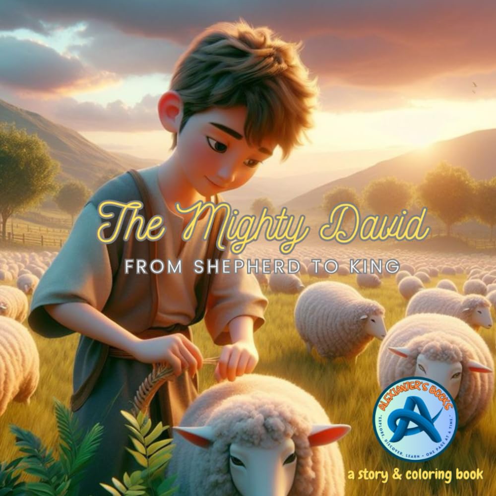 The Mighty David: From Shepherd to King (Children's Bible Story and Coloring Books : Alexianjer's Books)