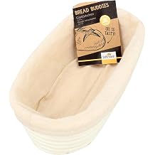 RBV Birkmann Oblong Reed Basket with Cotton Cover, Ideal for Baking, Natural