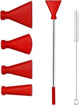 4PCS Stainless Steel Straw Blow Nozzles Set for Acrylic Paint Pouring Supplies, Painting Nozzle Tool with 4 Size Nozzles, Pour Painting Supplies for Fluid Art Bloom and Dutch Pouring (Red)