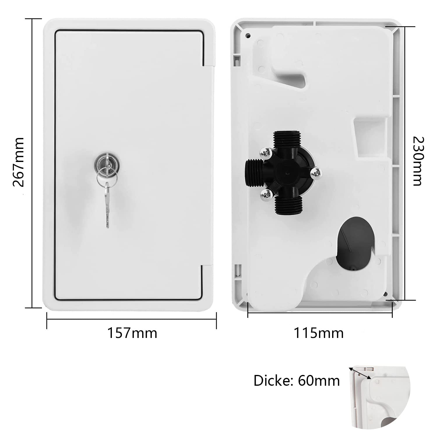 Doccia Per Camper, 23 x 11,5 cm Kit Box Doccia Esterno in ABS Interruttore Caldo Freddo Kit Doccia Esterna per Camper Doccia Campeggio per Camper Cabina Roulotte