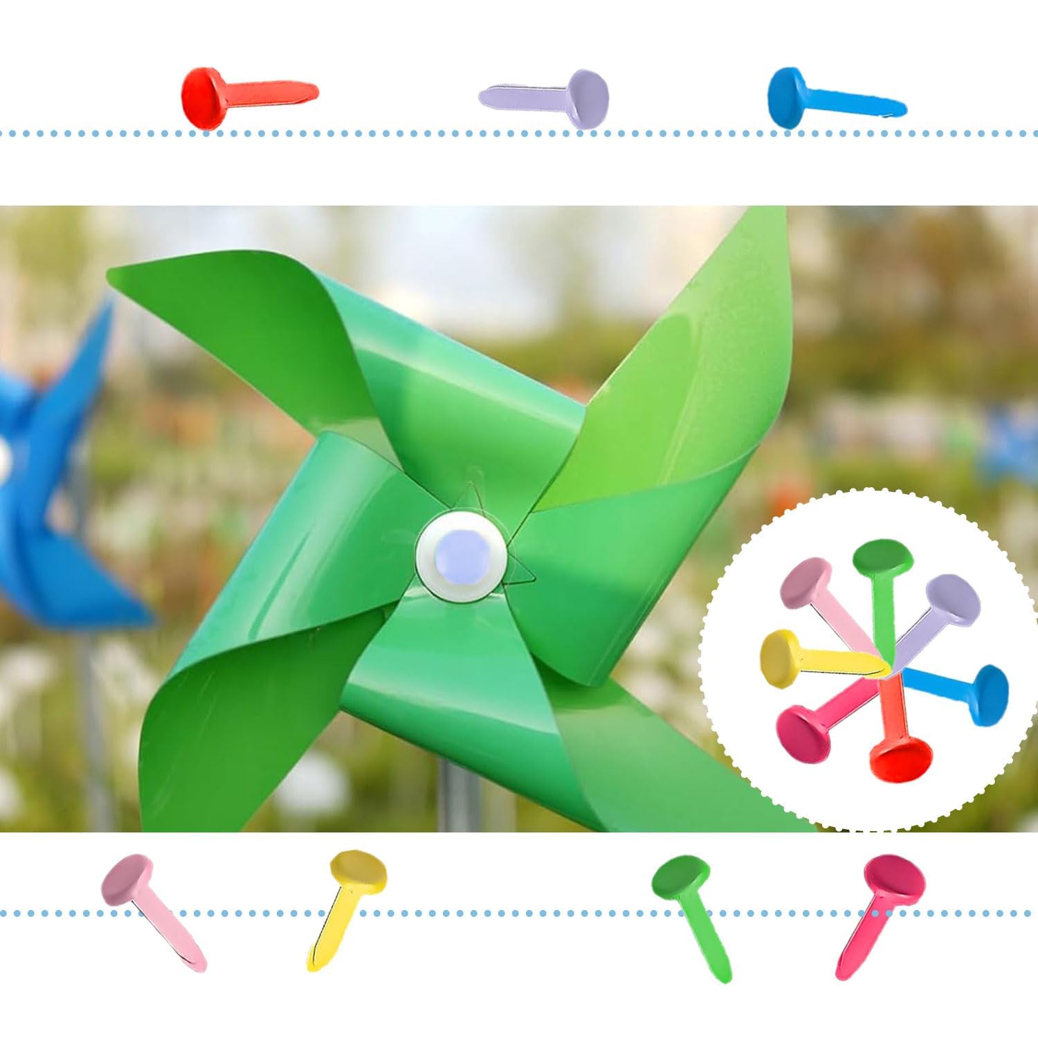 200 Pezzi Fermacampioni Piccoli Rotondi in Metallo per Scrapbooking, Clip Decorazioni Artigianali