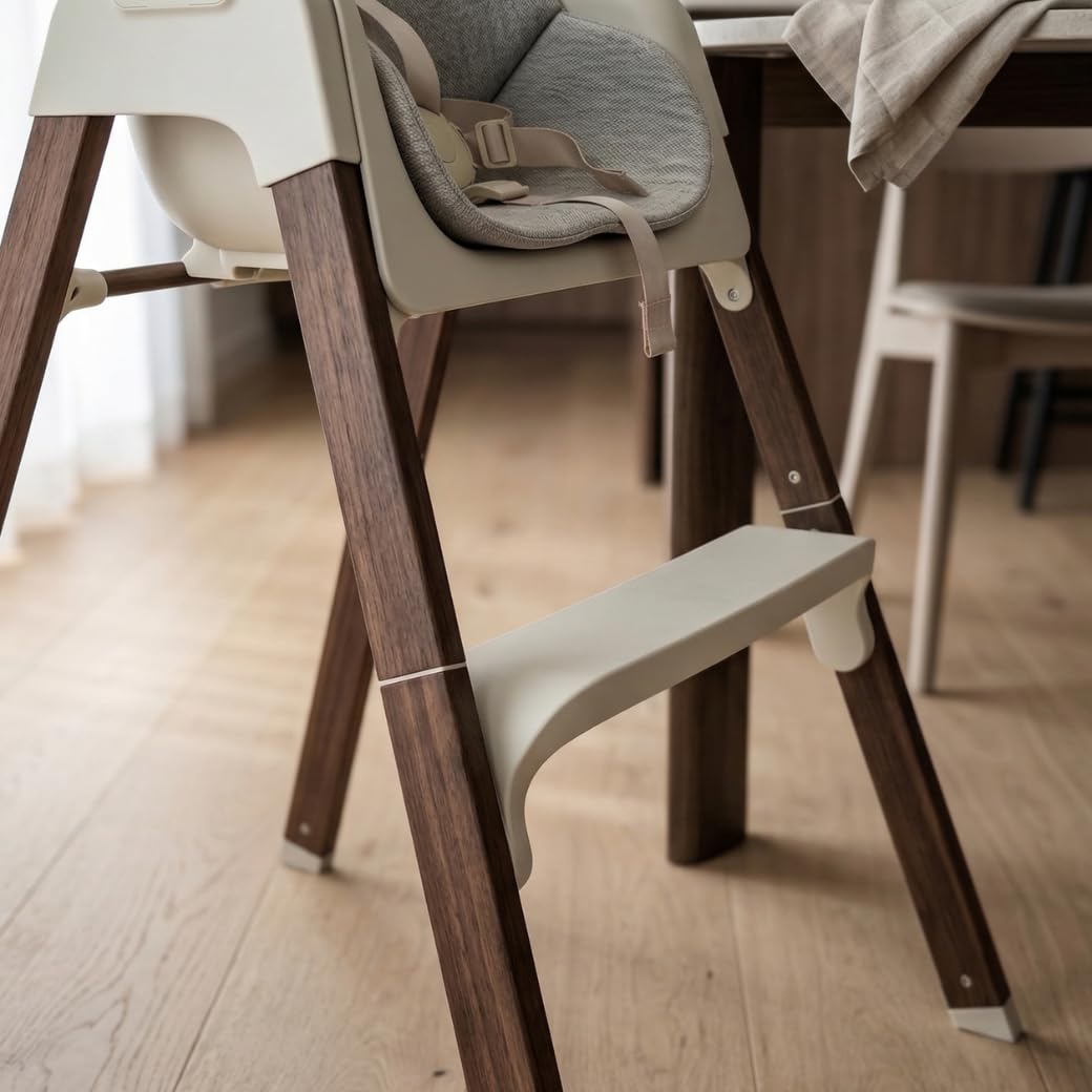 Venture Neyo 2-in-1 Foldable High Chair for Baby and Toddler, Convertible Baby Highchair with Wood Effect Legs, Removable Tray & Cushion, 5 Point Harness, Compact Folding (Beige) — view 8