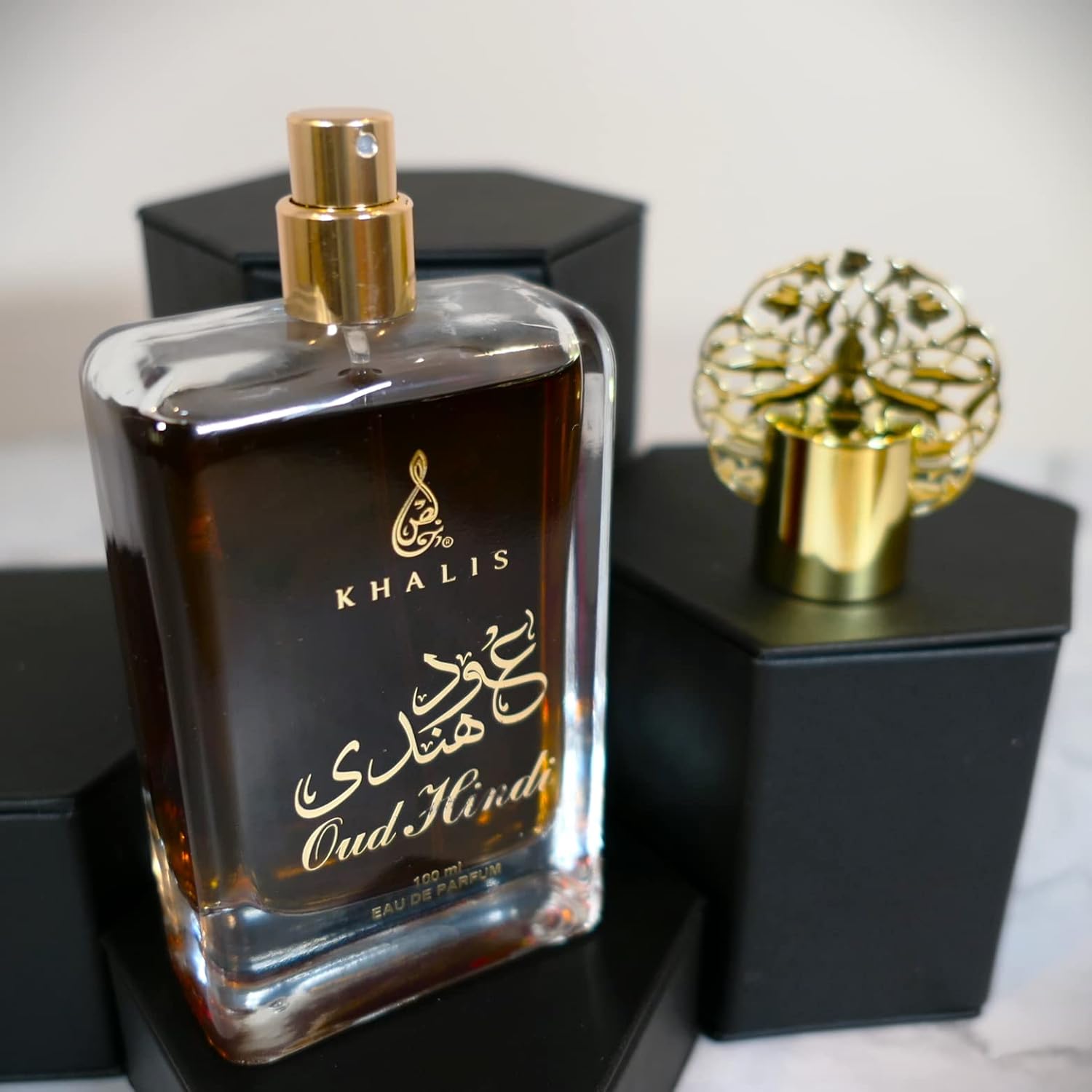 Oud Hindi Eau de Parfum 3.4 oz - Soft Arabian Oud with Sweet Spicy Nutty Herbaceous and Woody Accords loved for its long lasting trail and compliment catching aroma - Image 4
