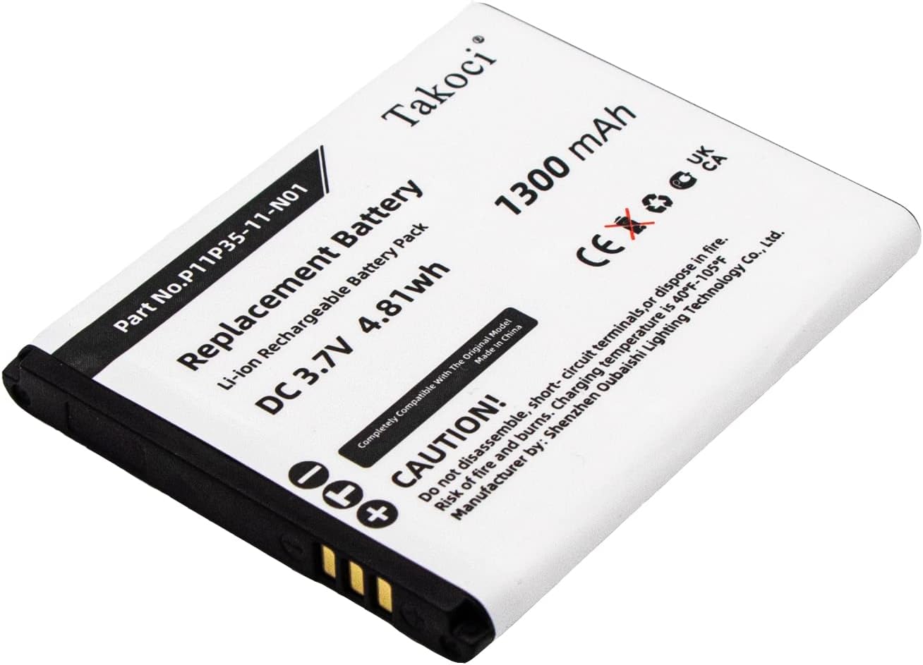 TI 84 Plus CE Battery - Replacement Battery for Texas Instruments TI-84 Plus CE, TI-84 CE, fits Part No 3.7L12005SPA, P11P35-11-N01, 3.7V 1300mAh