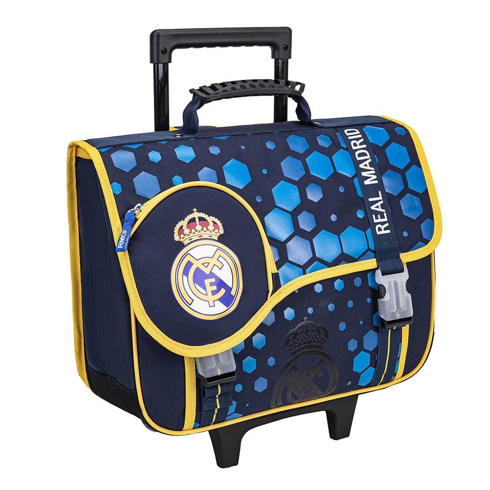 Real Madrid Cartable à roulettes 41cm 2 compartiments bleu