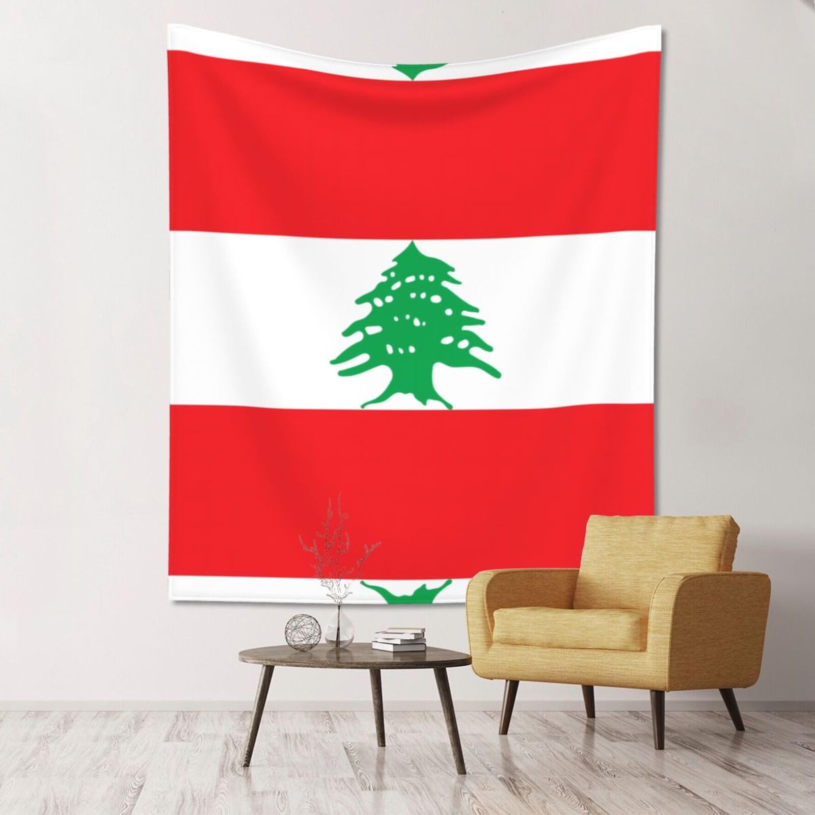ZZYYDS Floral Wall Decor Tapestry Flag of Lebanon for Living Room Dormitory Home Decor Party Background, 60x51 Inch (Vertical)