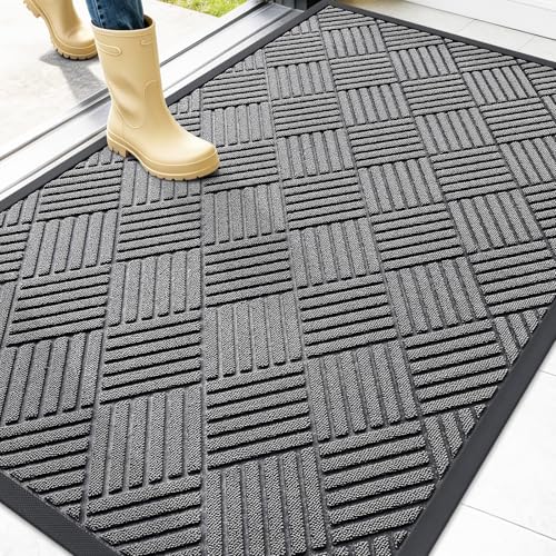 Image of OLANLY Front Door Mat Outside Entrance 47x32, Waterproof Heavy-Duty Doormat