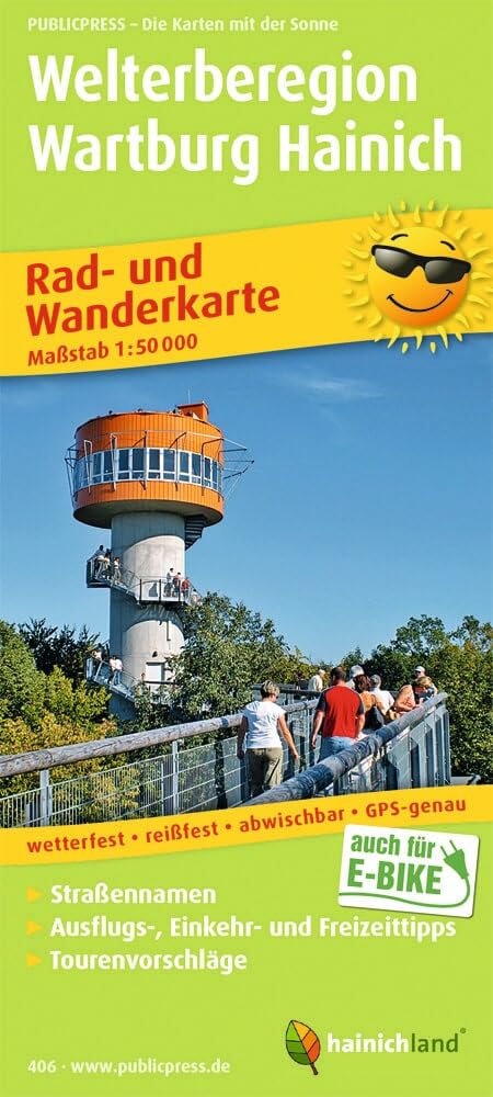Rad- und Wanderkarte Welterberegion Wartburg Hainich 1 : 50 000: Mit Ausflugszielen, Einkehr- & Freizeittipps: Rad- und Wanderkarte mit ... reissfest, abwischbar, GPS-genau. 1:50000