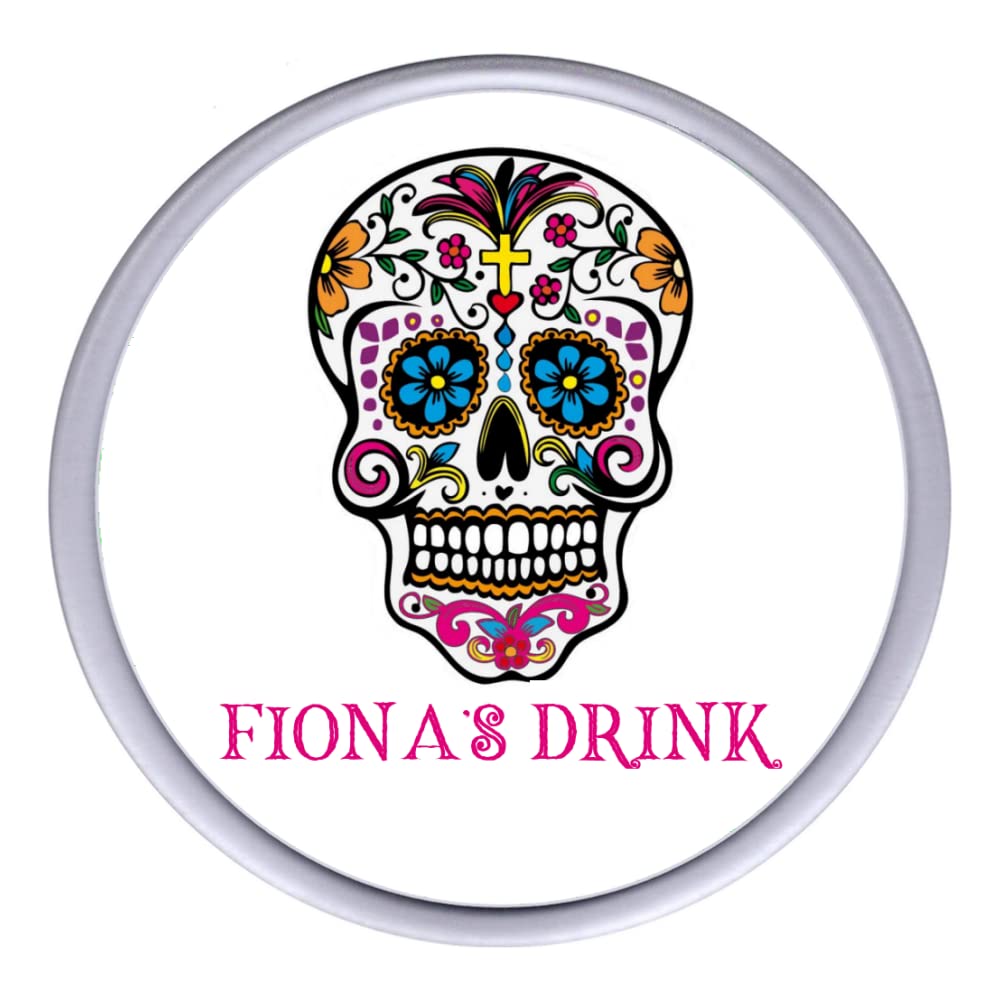 Key Expressions Personalised Day Of The Dead Halloween Sugar Skull Acrylic Drinks Coaster