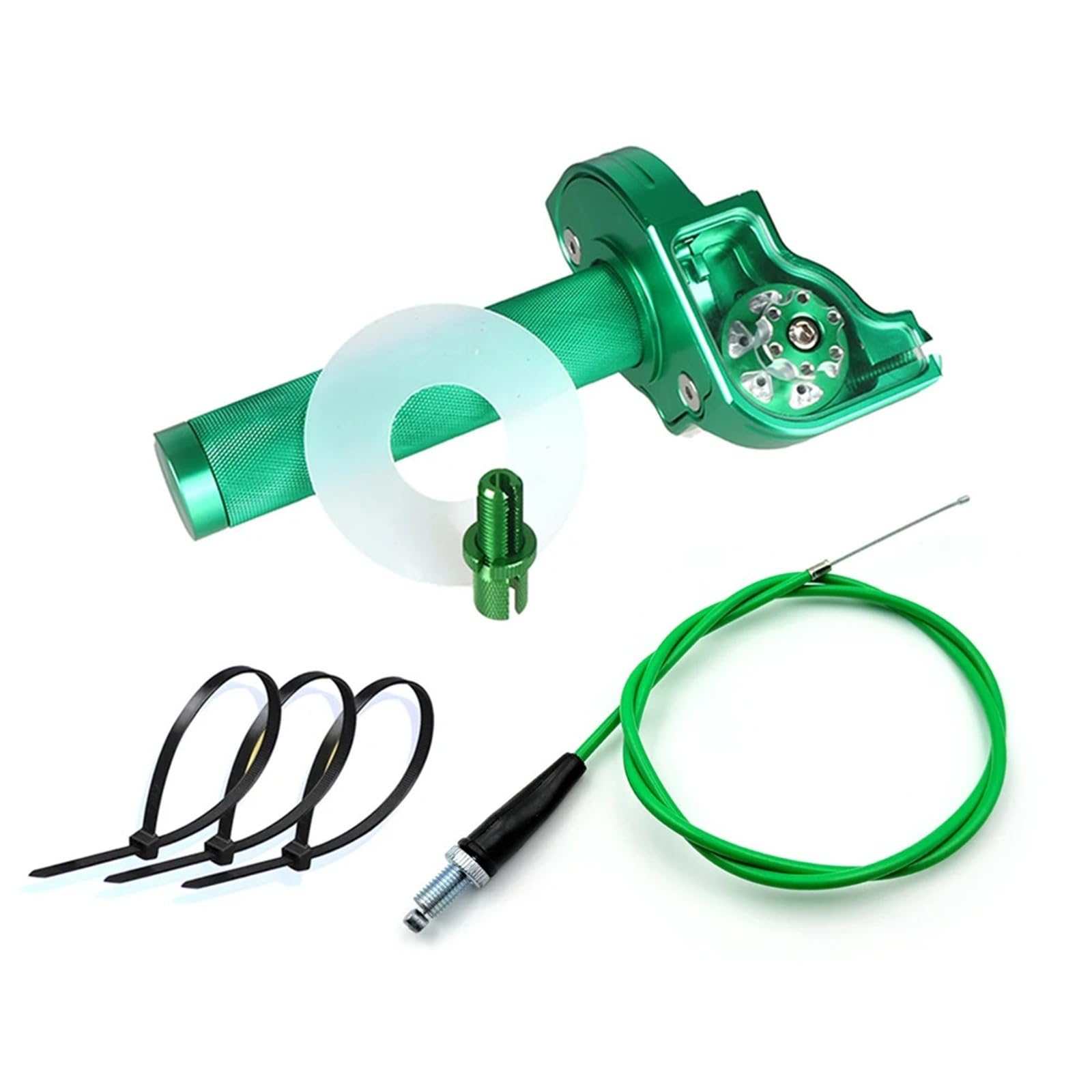 Misura for Ciclomotore Scooter Dirt Bike ATV Universale di Alluminio di CNC Del Motociclo Acceleratore 7/8 ''22mm Manubrio Acceleratore Twist Grip Twister(Green Set)