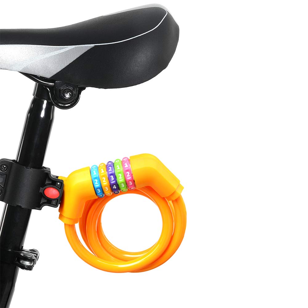 Amazon.co.jp: ZHEGE 自転車 鍵 ダイヤル 子供 自転車 ロック 長1200mm
