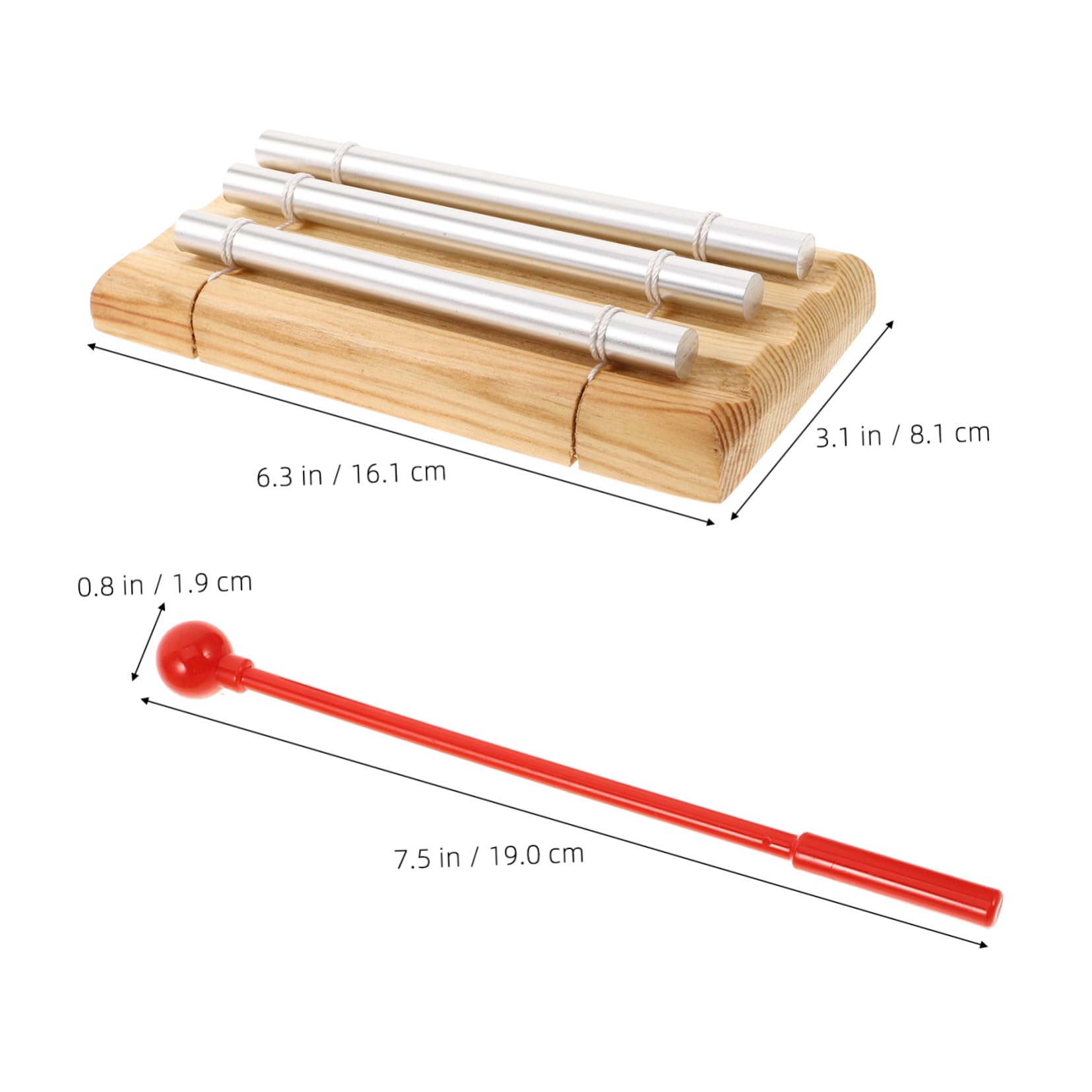 ERINGOGO Music Instrument Chime Trio Handbell Learning Tool for Boys and Girls Classroom Yoga Meditation Supplies