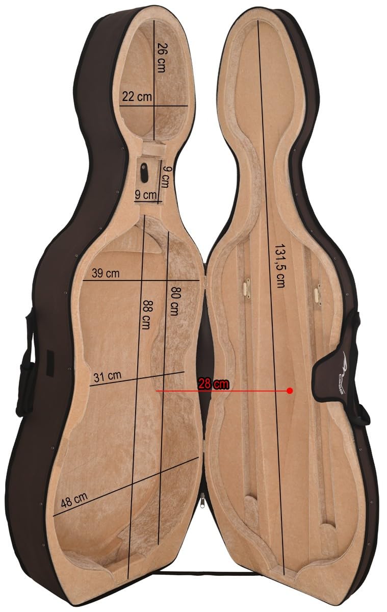 M-Case Funda de espuma para violonchelo 4/4 marrón clásico, beige-beige