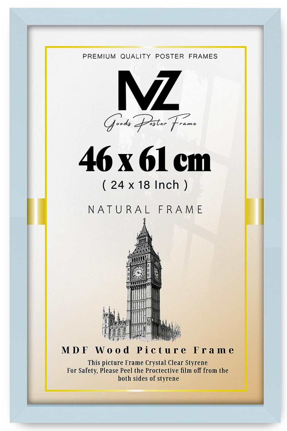 Mz Goods Light Grey | Rectangle (46 X 61 Cm) Eton Wood Frame – 24 X 18 Frame | Special Occasions 46 X 61 Cm [ ]