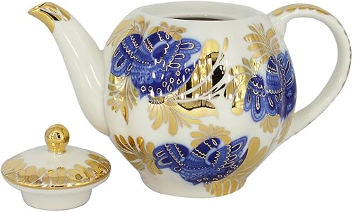 Miniatura 4 de Lomonosov - Tetera de porcelana con diseño de tulipán, 3 tazas de 20 onzas, 20.3 fl oz