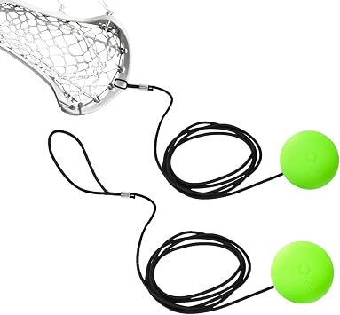 Lacrosse Rebounder Ball, Lacrosse Practice Ball with Elastic Rope, 2 Pack