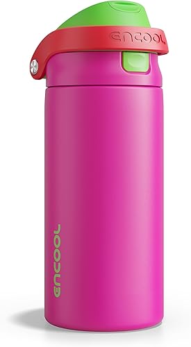 Miniatura 47 de ENCOOL - Botella aislante para agua, acero inoxidable con pajilla, mantiene el frío, tapa abatible de un solo toque, sin Bisfenol A, a prueba de