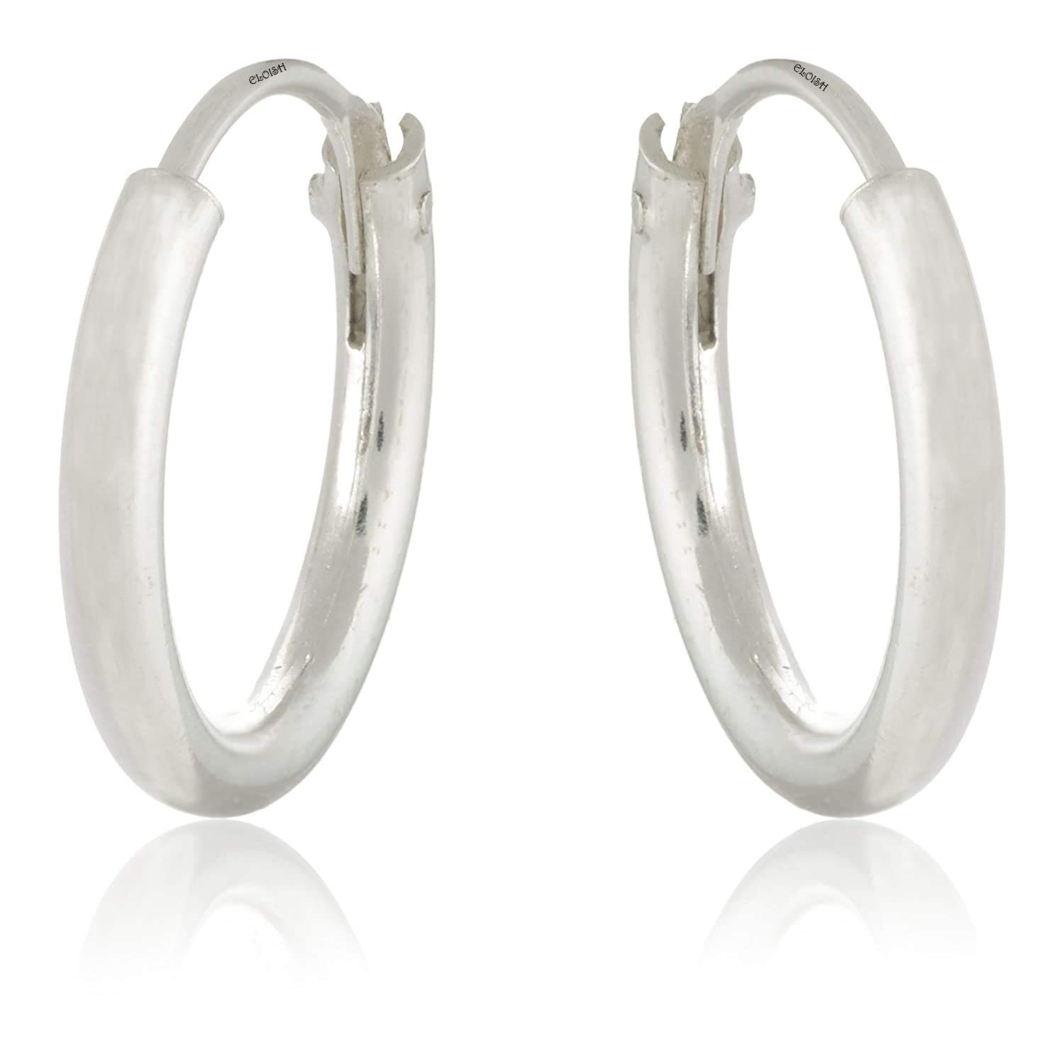 ELOISHSterling Silver Small Multi-Purpose Hoop Earrings for Kids, Men, Women and Girls (Silver Ornaments : 0.300 grams)