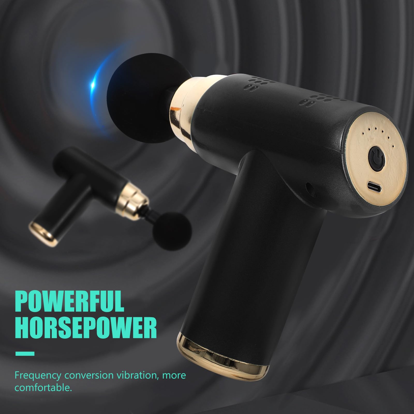 HOMSFOU Masajeador Corporal Eléctrico Mini 4 Cabezales y 6 Velocidades para Relajación Muscular y Alivio, Batería 1200mah Adecuado para Después del Ejercicio