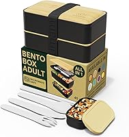 Vista 19 de Umami Caja Bento Todo en 1 con 4 Utensilios, 100% a Prueba de Fugas, Recipientes para Almuerzo Aptos para Lavavajillas y Microondas para Adultos