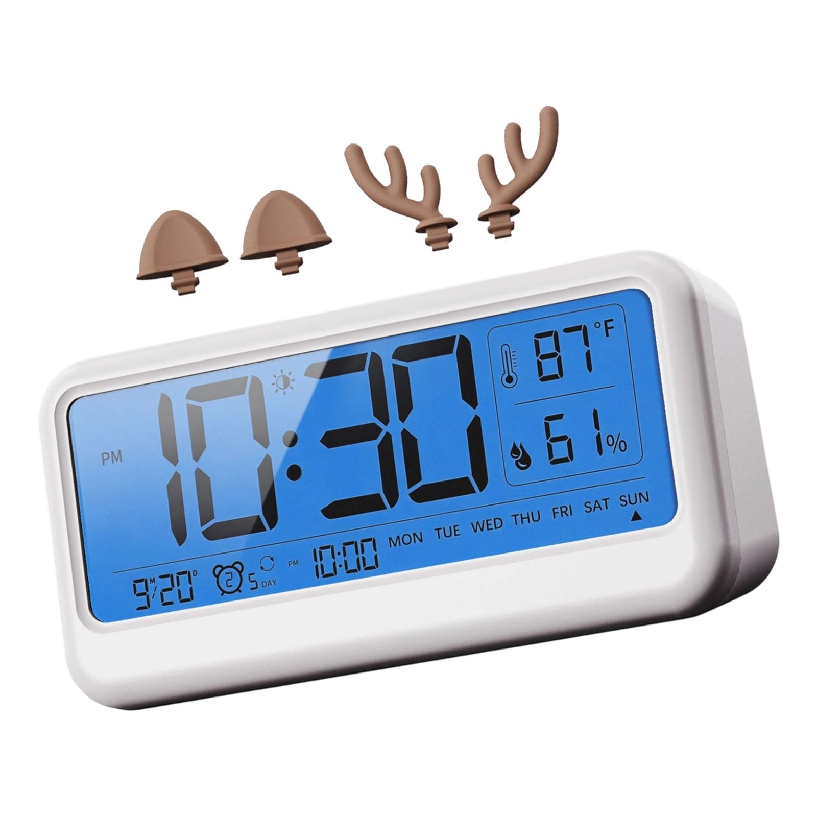Elnwnnkc LED Digital Alarm Clock with Stepless Dimming Temperature Alarm Sound Electric Desk Clock for Bedroom Living Room Bedside Digital