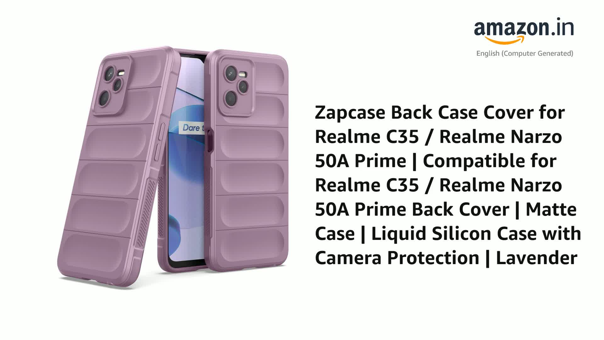 DOINK Custodia per Realme C35 / Narzo 50A Prime, Cover per Telefono in Silicone TPU Colorata e Lucida con Design Bordo Dorato - Bianco