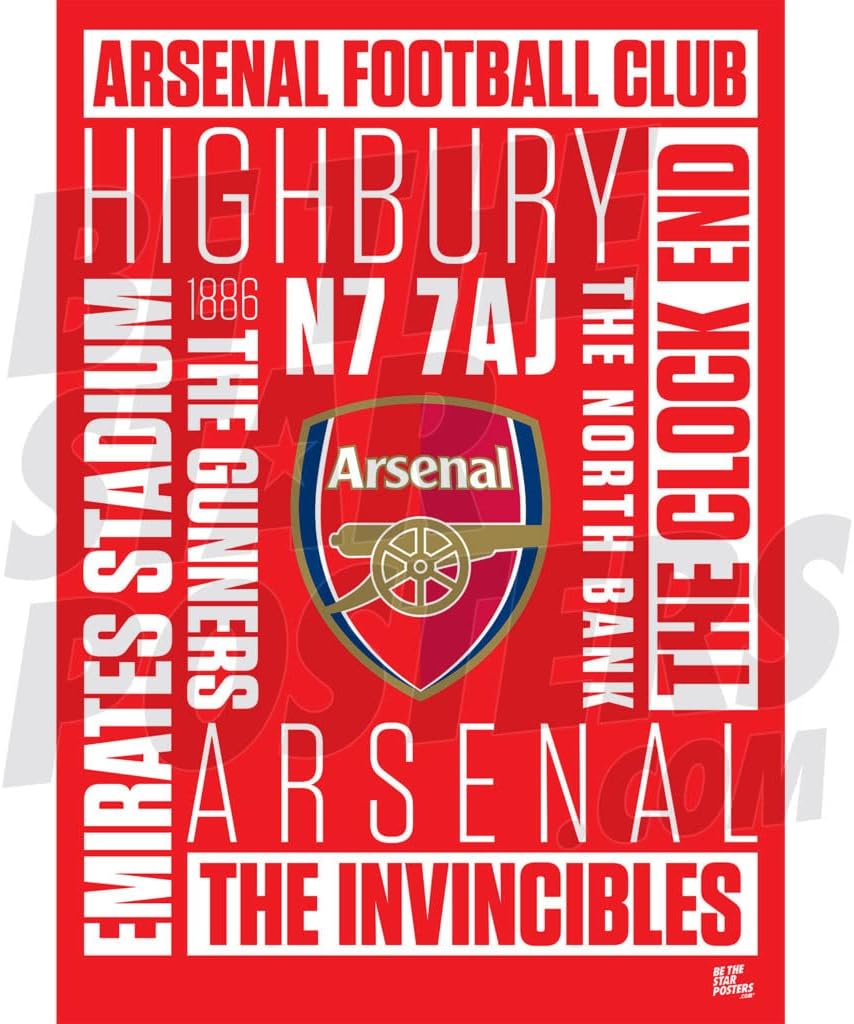 Arsenal - Word Crest Poster (16 by 24 inches)