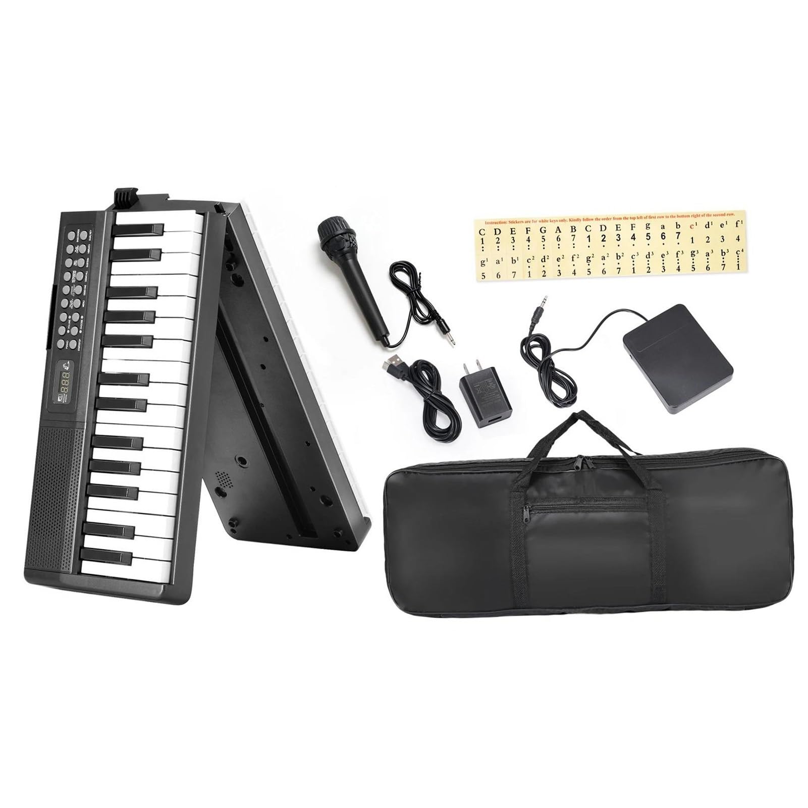 Elektroniczny Instrument Fortepianowy 61 Klawiszowa Przenośna Klawiatura Pianina Elektronicznego 1000 Tonów Składany Instrument