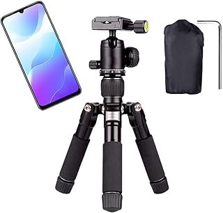 Desktop Tripod, Portable Tripod Stand, Ajustable Camera Stand with Stability, Compatible Tripod with Smartphones Mini Desktop and Camera, Extendable Tripod for Stable Videography Travelling