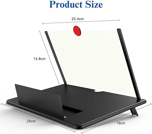 Miniatura 9 de Lupa de pantalla de 12 pulgadas pantalla de proyector de lupa de teléfono móvil 3D HD para películas videos y juegos soporte plegable para teléfono