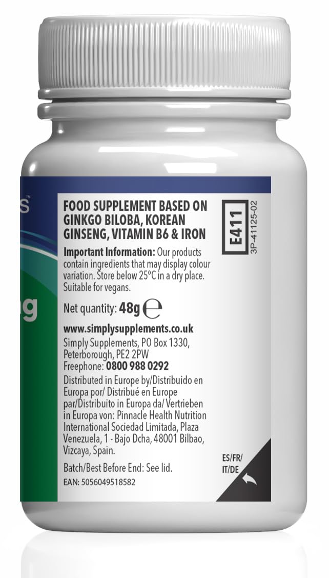 Ginkgo Biloba 3.000mg & Ginseng Coreano 1.000mg – Integratore Naturale ad Alta Potenza – 360 Compresse Vegane – Scorta per 4 Mesi – SimplySupplements
