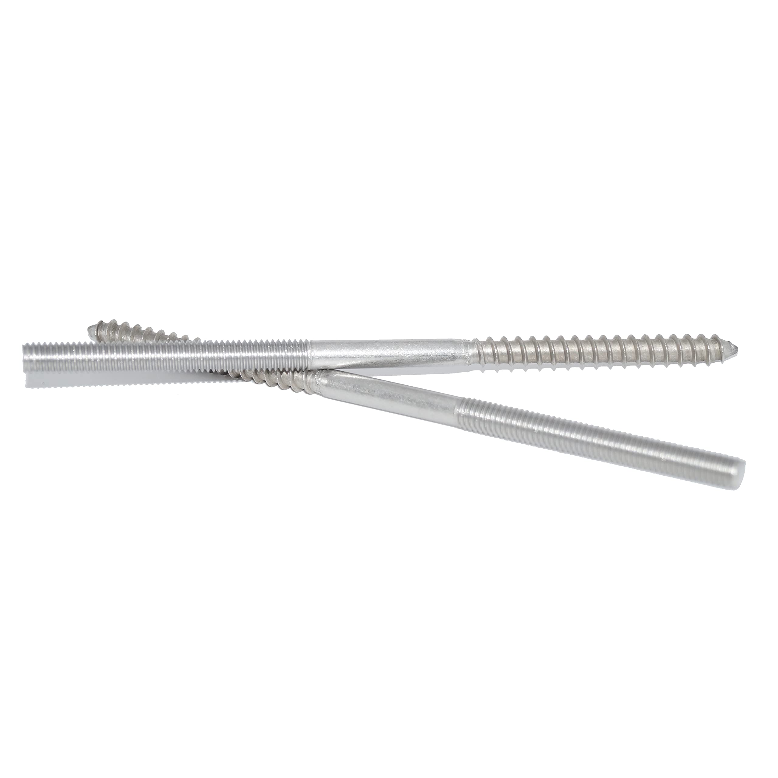Lot de 5 vis à double filetage M6 x 180 - Sans surface de clé - En acier inoxydable A2 VA