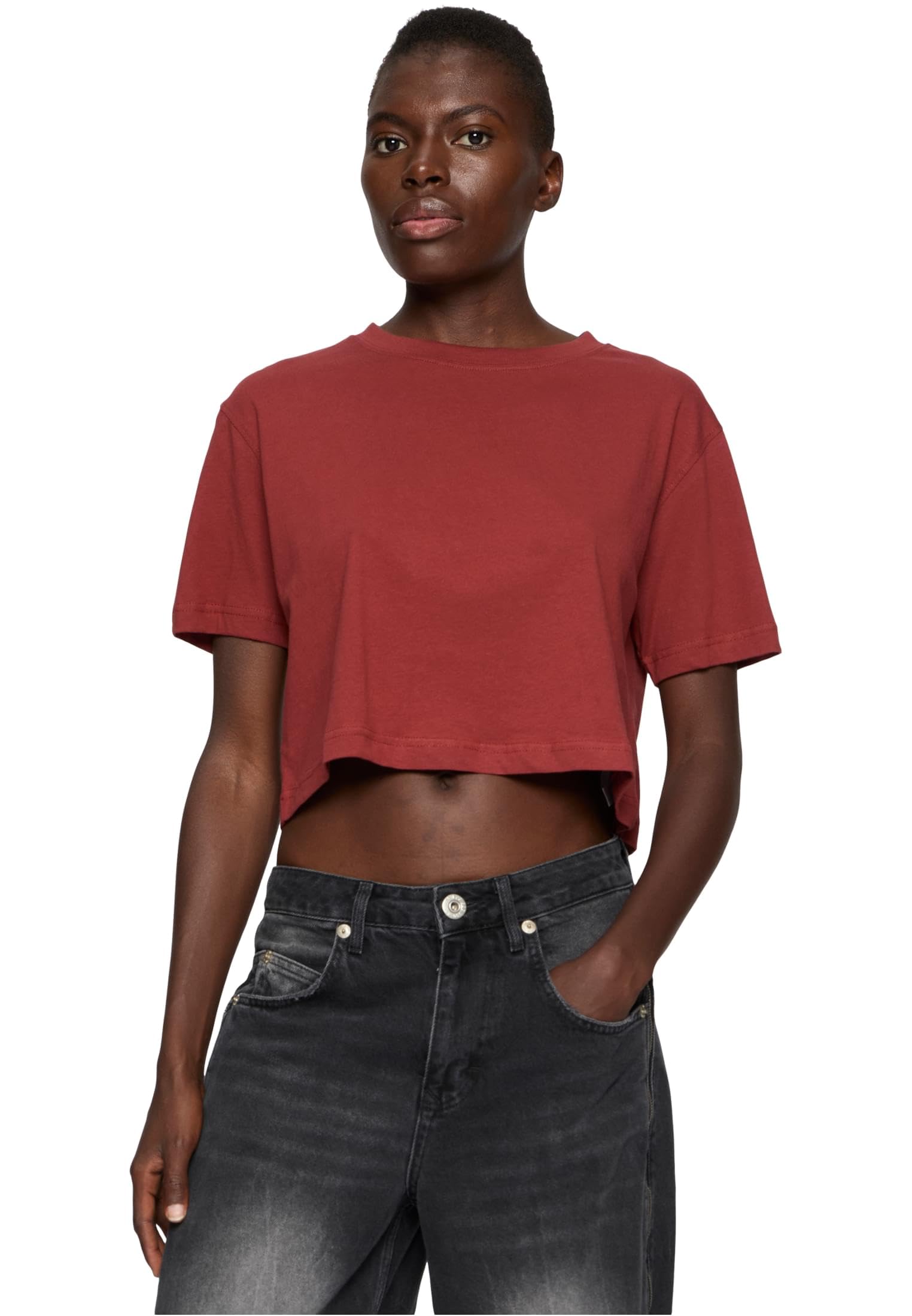Urban Classics Female Tees Ladies Short Oversized Tee Pack of 2, Regular Fit, XS, White+Rusty, XS