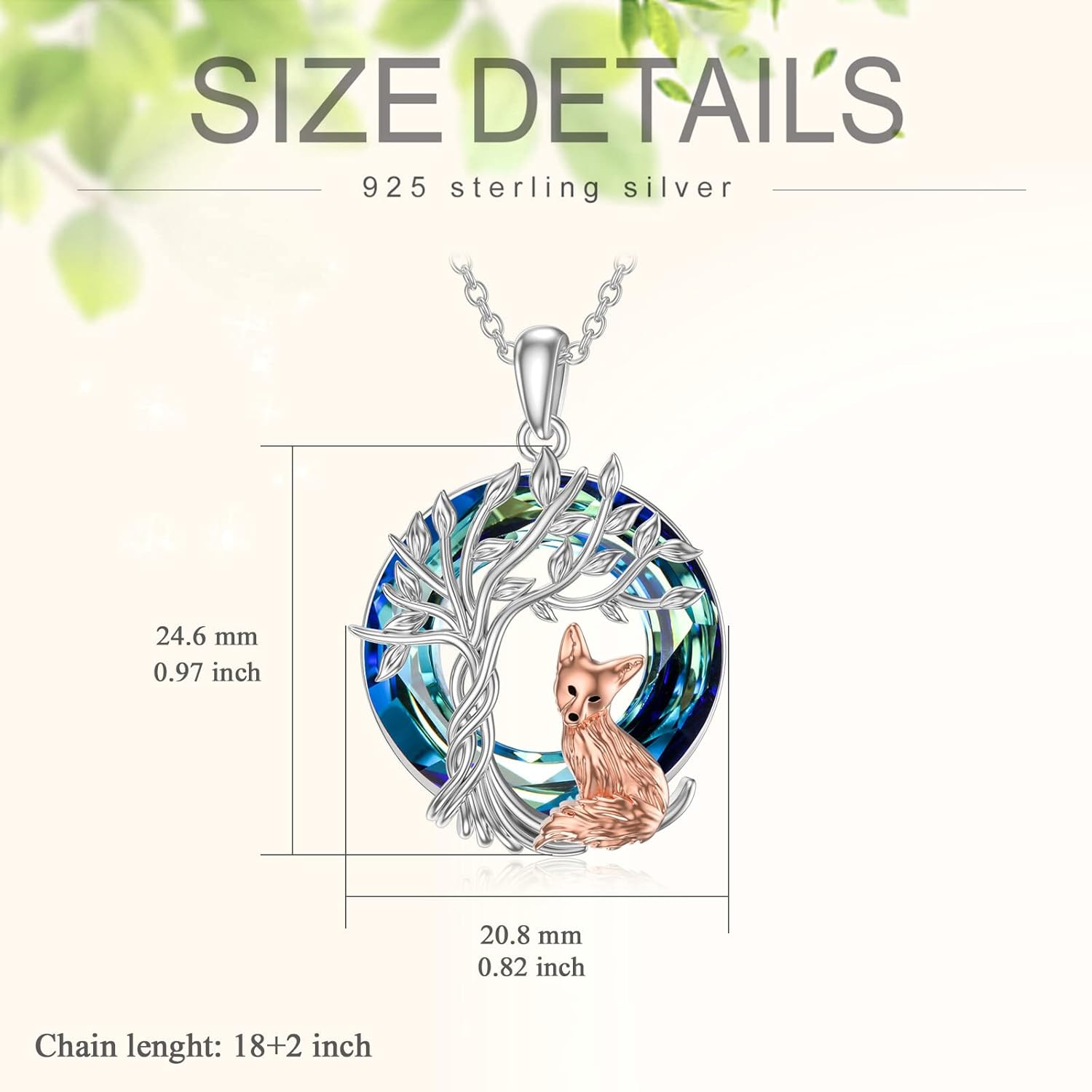 TOUPOP Tree of Life Animal Necklace 925 Sterling Silver Crystal/Abalone Shell Animal Pendant Jewelry Birthday Mothers Day Gifts for Women Mom Wife Her - Image 4