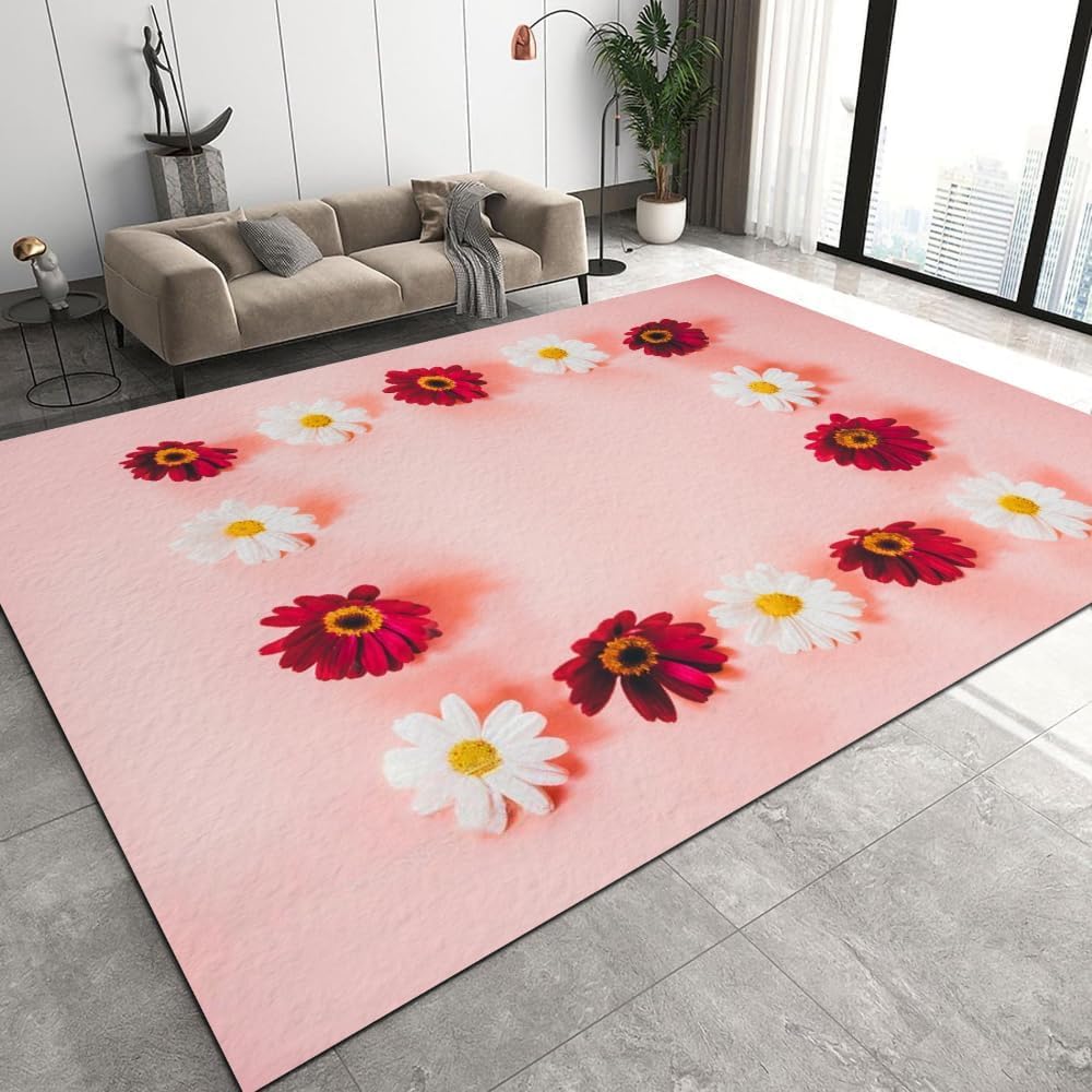 Tapis de salon en flanelle imprimé plantes 3D moquette chambre 80x160cm