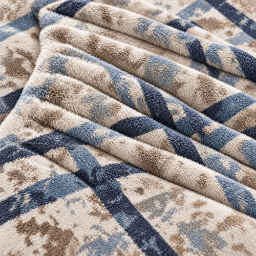 Image of VOMZER Elastic Fitted Warm Flannel Bedsheet King Size Warm Velvet Bedsheet for Winter Double Bed | 2 Pillow Covers, Size - 72 x 78 x 8 Inches (Geometric Print)