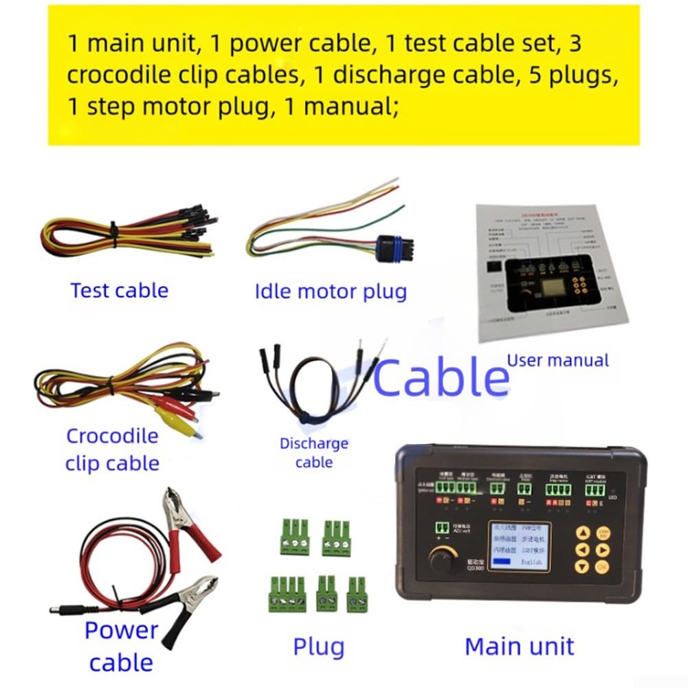 Probador de bobina de encendido QD300, QD300 QDB-2A 3A IGBT Probador de bobina de ignición automotriz, Impulsión y prueba motores paso a paso en ralentí, Motores paso a paso de instrumentos