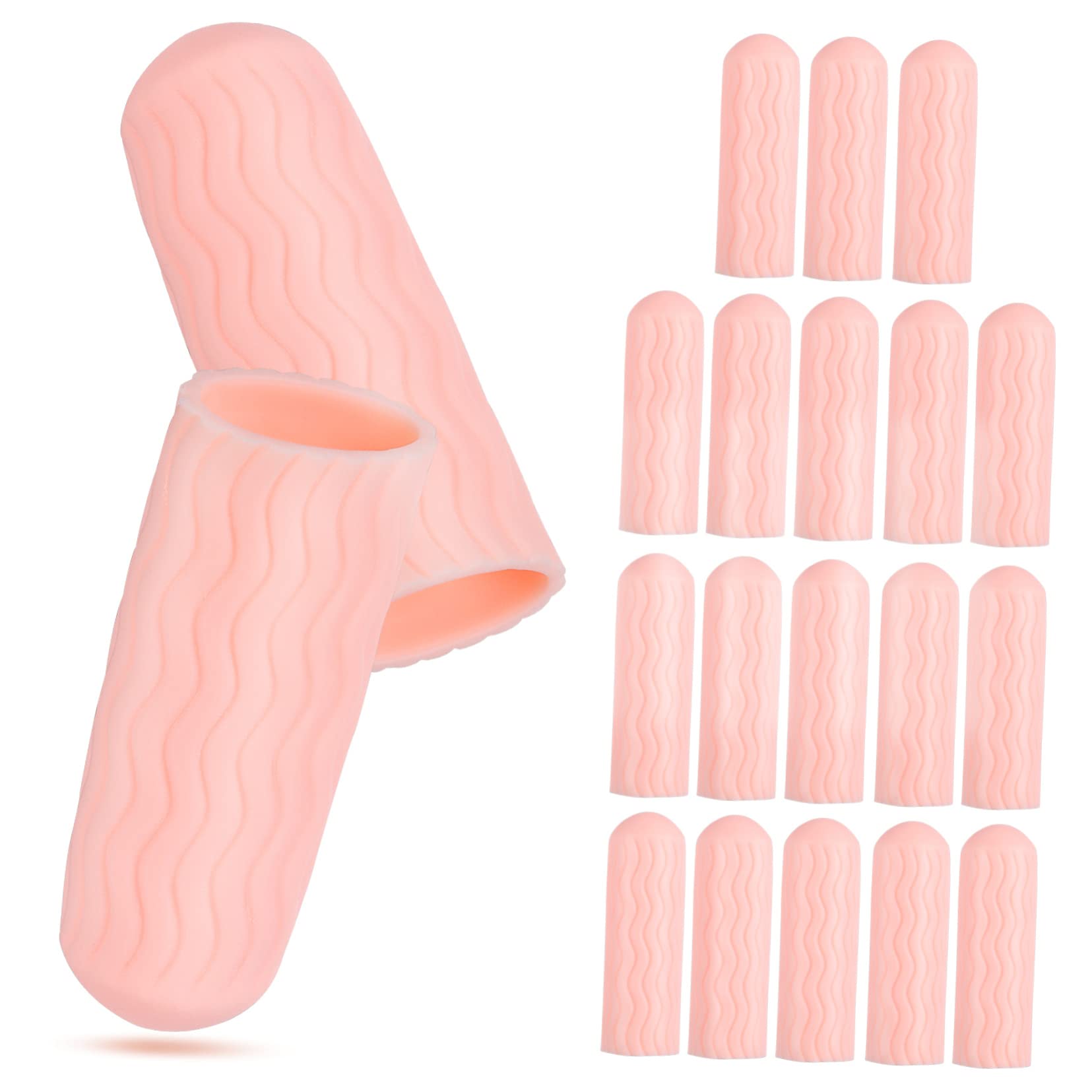 FOMIYES 10 Pairs Gaming Finger Sleeves Non-Slip Silicone Hot Glue Fingertip Protectors for Cutting Sewing