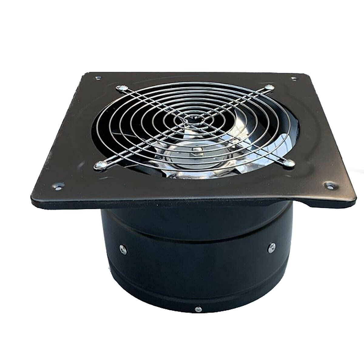 Ventilador axial de 80 W, 1250 m³/h, ventilador extractor de 200 mm, ventilador de metal industrial, para cocina y baño, para techo y pared, tamaño de placa: 250 x 250 mm