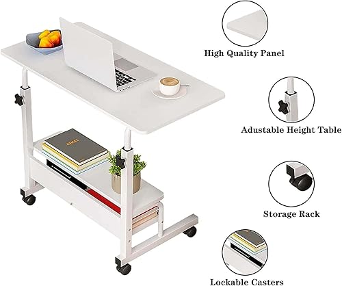 Miniatura 11 de Escritorio universal movible mesa para espacios pequeños almacenamiento conveniente escritorio portátil computadora escritorio ajustable casa Negro