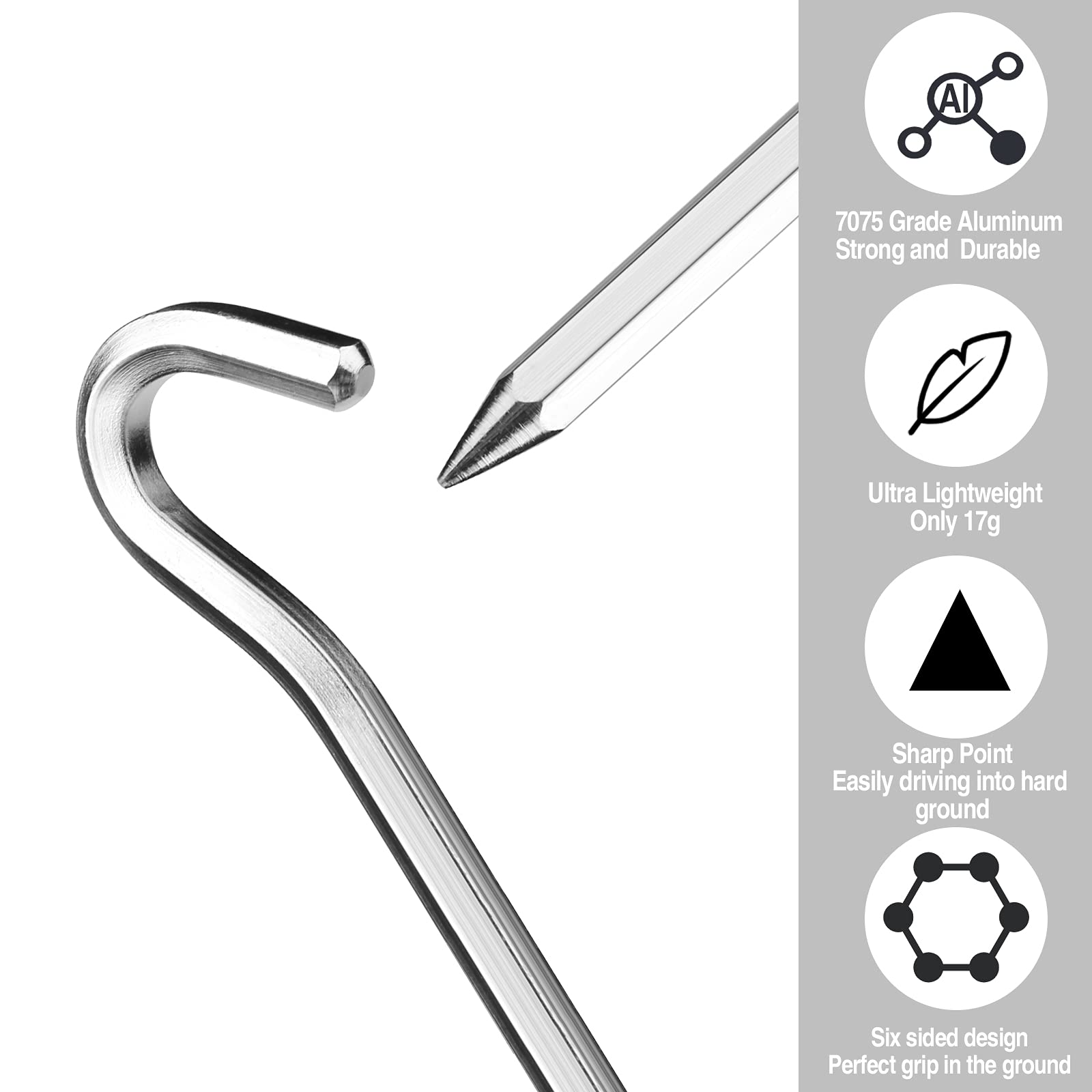 10 Picchetti Per Tenda In Metallo Zincato - Per Terreni Duri, Erba E Ghiaia, Ideali Per Campeggio Ed Escursioni - Foto 7