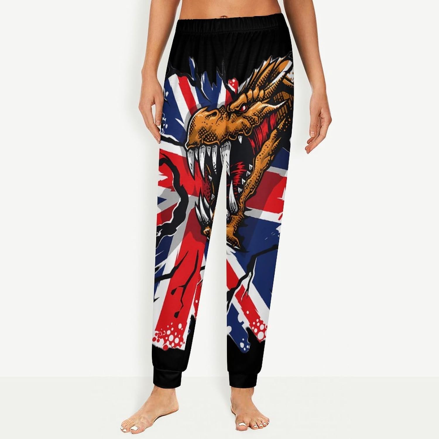 Dragon Grunge England Flag Soft Women Pajamas Pants Long Lounge Bottoms Pant Sleepwear Nightwear Pjs