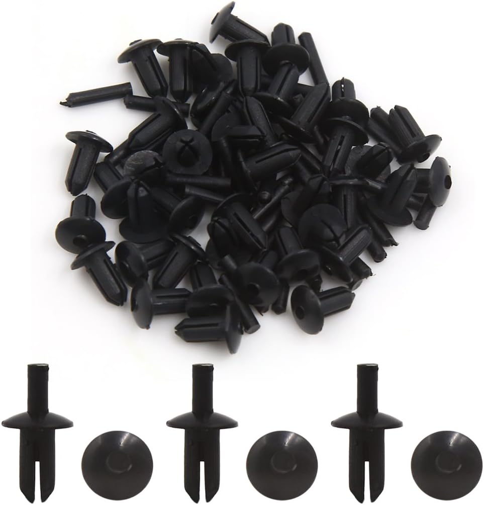 uxcell 40pcs 5mm Dia Hole Plastic Rivets Mudguard Fastener Retainer Clips Black Universal for Auto