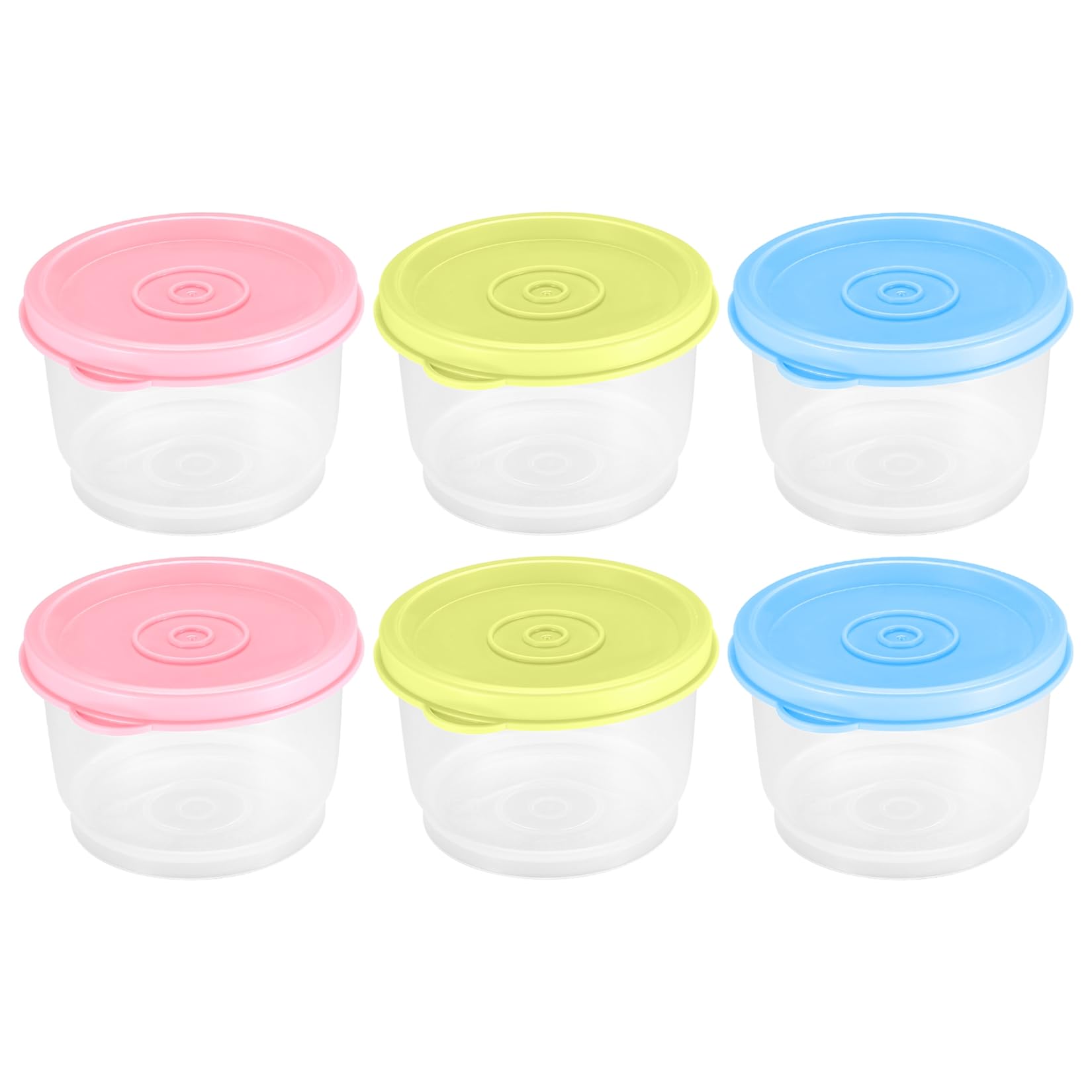 Reusable Plastic Food Storage Containers, 6 Pcs 5.4 OZ Salad Dressing Container To Go, Small Condiment Containers with Lids, Stackable Leak proof Sauce Containers for Lunch Box, Food Prep