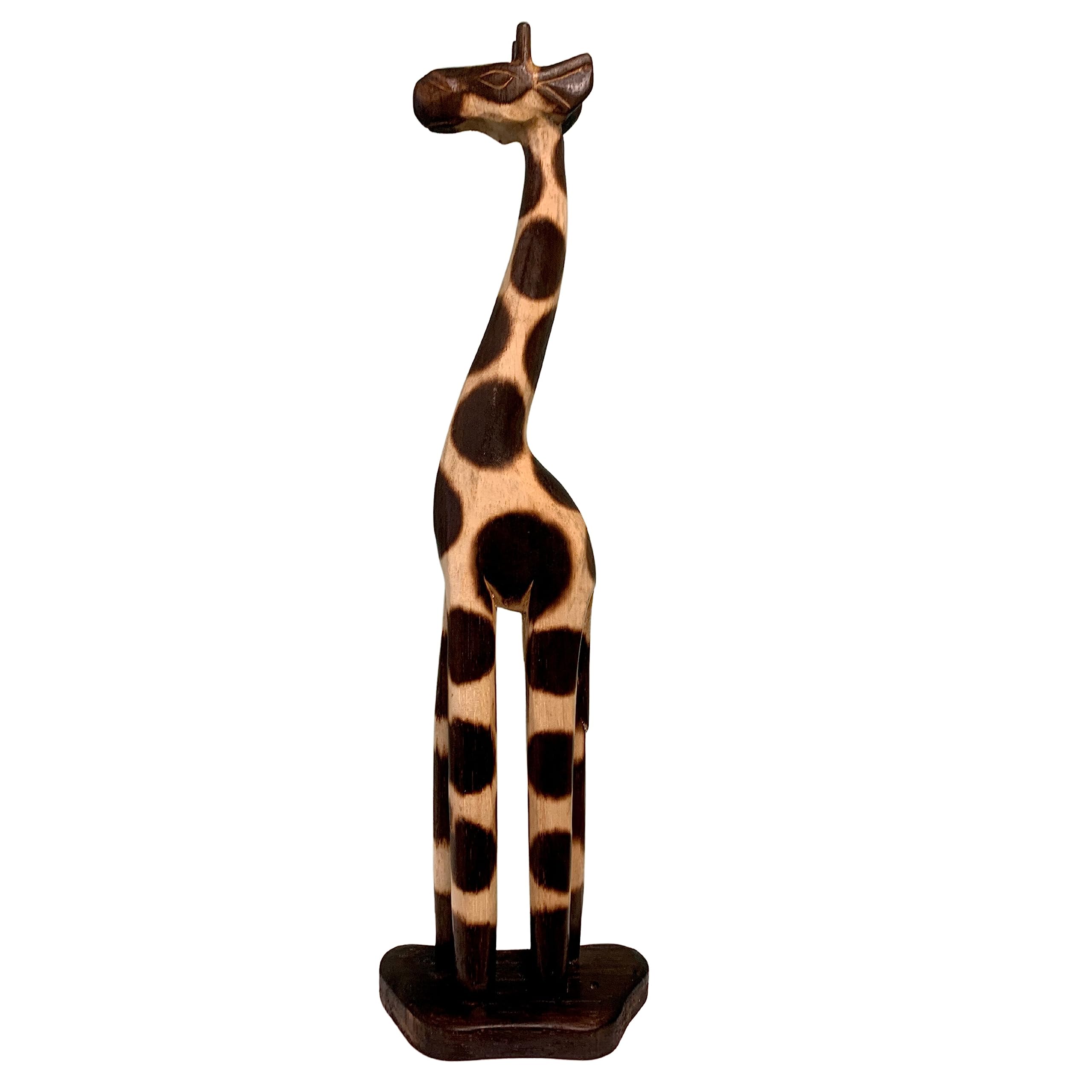 My Family House Wooden Giraffe Ornament Hand Carved Safari Jungle Themed African Fair Trade Animal 40cm
