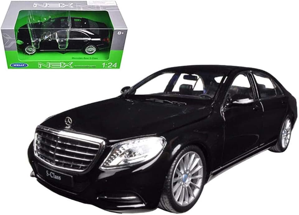 Mercedes S Class Black 1-24 Diecast Model Car by Welly