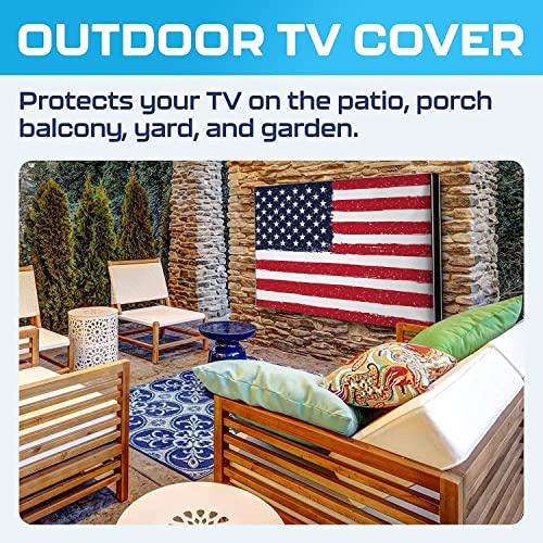 Garnetics Outdoor TV Cover 55 Inch Weatherproof TV Enclosures with Smart Shield Screen Protectors, Ideal for Outdoor Use, Moving, and Storage - US Flag by Garnetics - Image 4