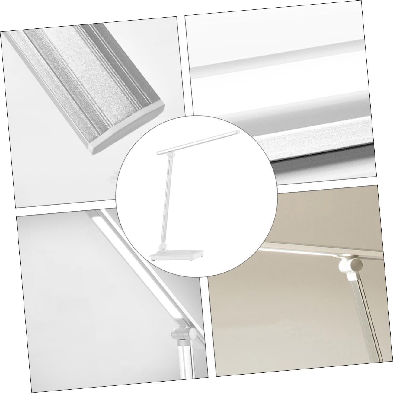 Rechargeable LED Desk Lamp with USB Charging Port Touch Control Durable Silver Design for Home Office Reading Flexible Lighting Angle and Modern Style